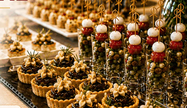 Mesa de canapés y tartaletas para un evento